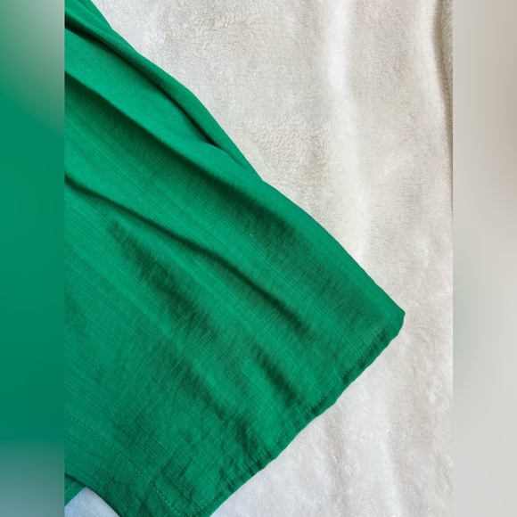 Casual 2 Piece Outfits Short Sleeve Button Down Blouse and Short Set in Green - Picture 16 of 16